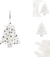 vidaXL Kunstkerstboom - 65 cm - PE takken - LED-verlichting - wit - Decoratieve kerstboom