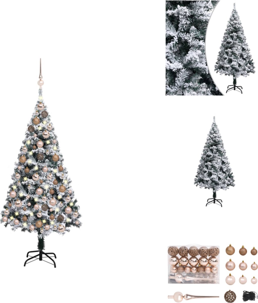 vidaXL Kunstkerstboom Snowy Vibes - 150 cm - PVC - staal en kunststof - Decoratieve kerstboom
