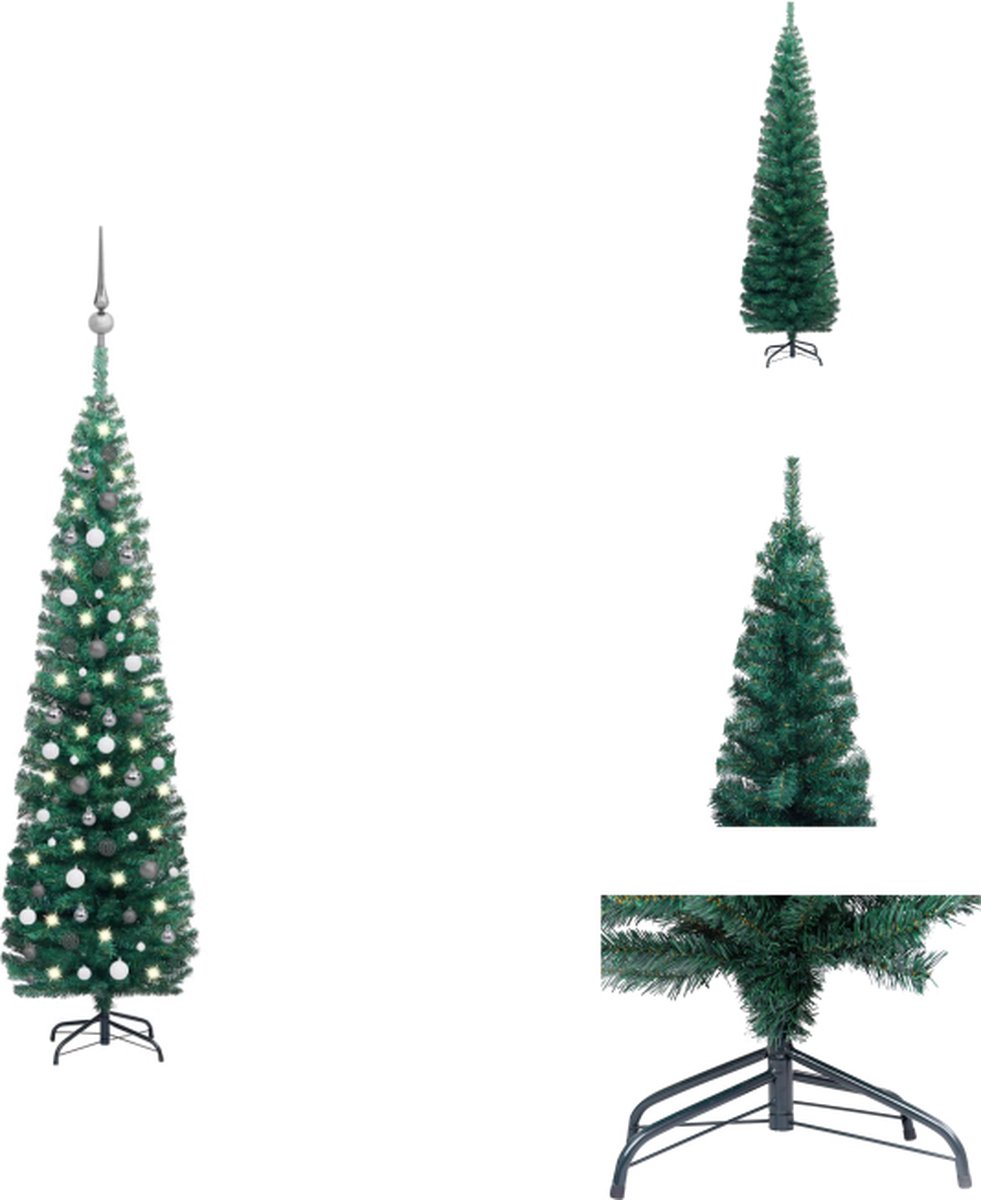 vidaXL Kunstkerstboom Helsinki - 240 cm - Met LED-verlichting - Decoratieve kerstboom