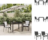 vidaXL Tuinstoelset - Zwart - PE-rattan - 59x53.5x88cm - Inclusief Kussens - vidaXL - Tuinset