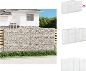 vidaXL Schanskorf - Gabion muur - Decoratieve en geluidsisolerende tuinbarrière - 400x50x200/220cm - Zilver - Bloempot