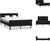 vidaXL Bedframe Klassiek - 226 x 126.5 x 74 cm - Zwart fluweel - Geen matras inbegrepen - Bed