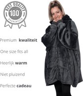 Q- Living Fleece Blanket With Sleeves - 1340 grammes - Couverture à capuche - Sweat à capuche surdimensionné - Couverture TV - Gris argenté