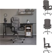 vidaXL Chaise de bureau réglable - Grijs - 63 x 56 cm - Simili cuir durable - Chaise de bureau