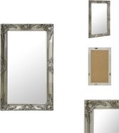 vidaXL Wandspiegel Barok - Zilver - 50 x 80 cm - Hout en glas - Spiegel