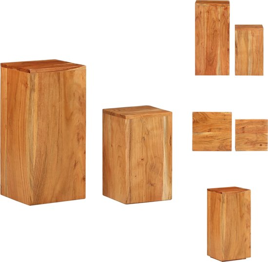 hout Ronde houten borden, ronde serveerborden van acaciahout, een