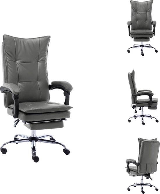 vidaXL Kantoorstoel Verstelbaar - Antraciet - 64x68x(113-120)cm - Ergonomisch design - Bureaustoel