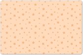 Placemat kinderen 60x40 cm - 1 stuk - Oranje sterren - Grote placemats kunststof - Kinder bureaumat bureau - Knutselmat kind - Tekenmat anti slip - Knutsel onderleggers - Kleurmat - Kinderplacemat groot - Onderlegger voor knutselen - Hobby mat