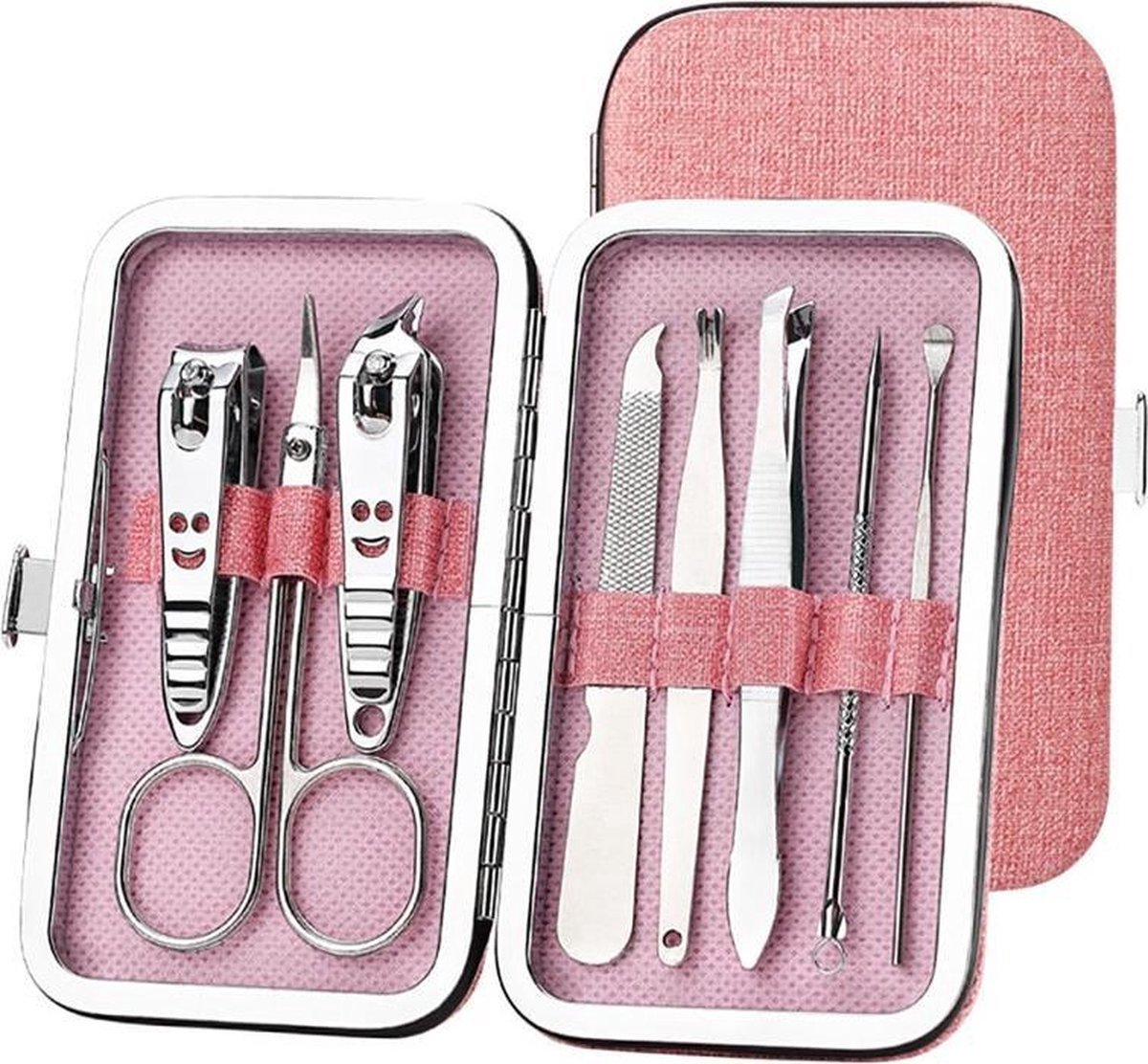 Goedkoopste Adorestore Manicure / Pedicure Set (8 Stuks) | Nagel schaar | Pincet | Nagel knipper | Verzorging roze