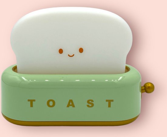 PKKP Toast-nachtlampje voor kinderen, schattig led-nachtlampje met USB-oplaadbaar en timer, draagbare bedlampje voor tieners, meisjes, jongens, dames (groen) van Merkloos — afbeelding 2