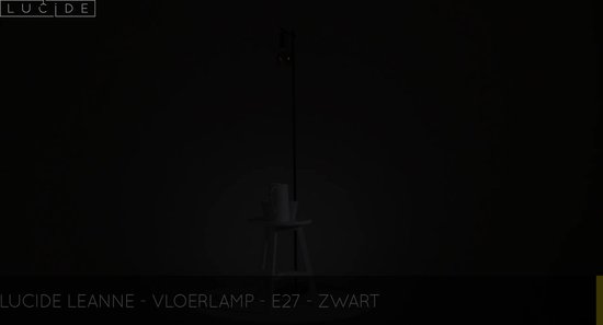 LUCIDE LEANNE Tischlampe – Schwarz, E27, Mit Kabelschalter
