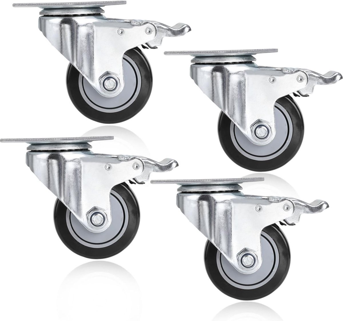 Heavy Duty Casters / Trolley Wheels for Furniture - Rubber Heavy Duty Wheels - Heavy Duty Castors / Transport Wheels-544 kg