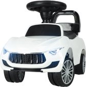 Playos® - Loopauto - Wit - Loopwagen - met Geluid en Licht - Duwauto - Opbergruimte - Beschermbeugel - Jongens en Meisjes