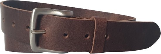 Riem spijkerbroek heren/dames Bruin - Leren riem - Heren Riemen Leer -  Taillemaat 95 - 4cm breed - Buffelleer - Luxe Riem