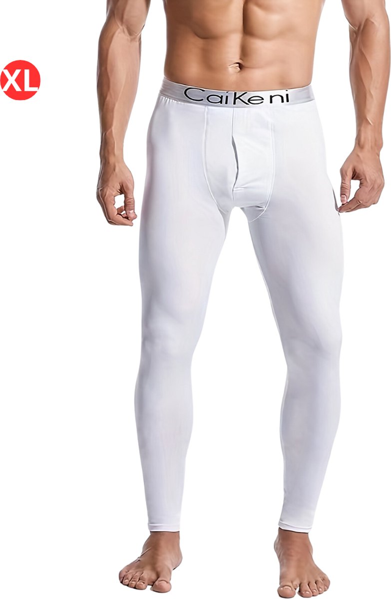 Livano Thermo – Thermokleding – Thermobroek – Voor Heren – Beenverwarmers – Fleece – Broek – Wit – Maat XL