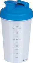 Juypal Shakebeker/shaker/bidon - 600 ml - blauw - kunststof