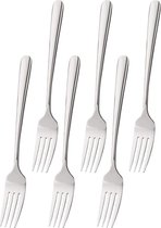 Set de 6 Fourchettes de table série Bon Appétit en acier inoxydable 19 cm, fourchettes à couverts, passe au lave - vaisselle, lourdes et de haute qualité