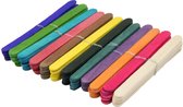 144x bâtonnets de popsicle / bois artisanal coloré