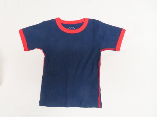 Petit Bateau - Onderhemd - T shirt - Retro - Marine / rood - 2 jaar 86