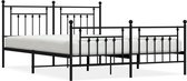 vidaXL-Bedframe-met-hoofd--en-voeteneinde-metaal-zwart-160x200-cm