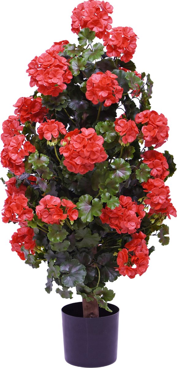 Geranium pyramide 110cm kunstplant UV rood