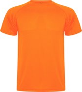 Fluor Oranje 3 Pack unisex sportshirt korte mouwen MonteCarlo merk Roly maat S