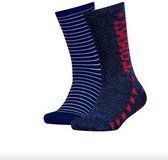Tommy Hilfiger 2 paar lurex kinder sokken maat 27/30 midnight blue