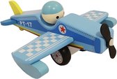 Vliegtuig - Hout - met vaste pop - cadeau kind - Sintcadeau - Verjaardag kind - kerstcadeau