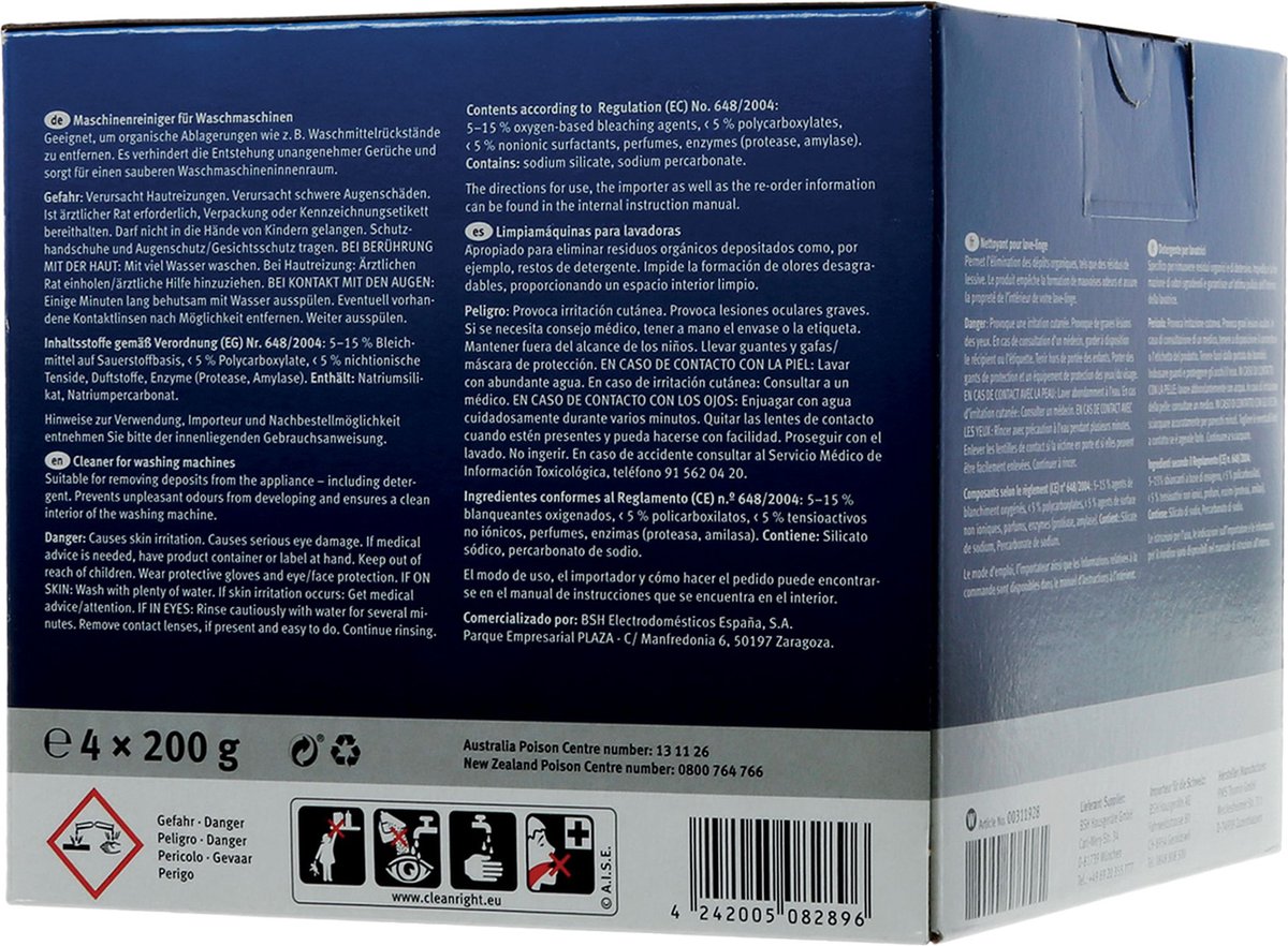 Bosch / Siemens Wasmachine reiniger - 4 stuks 200 gram — afbeelding 5