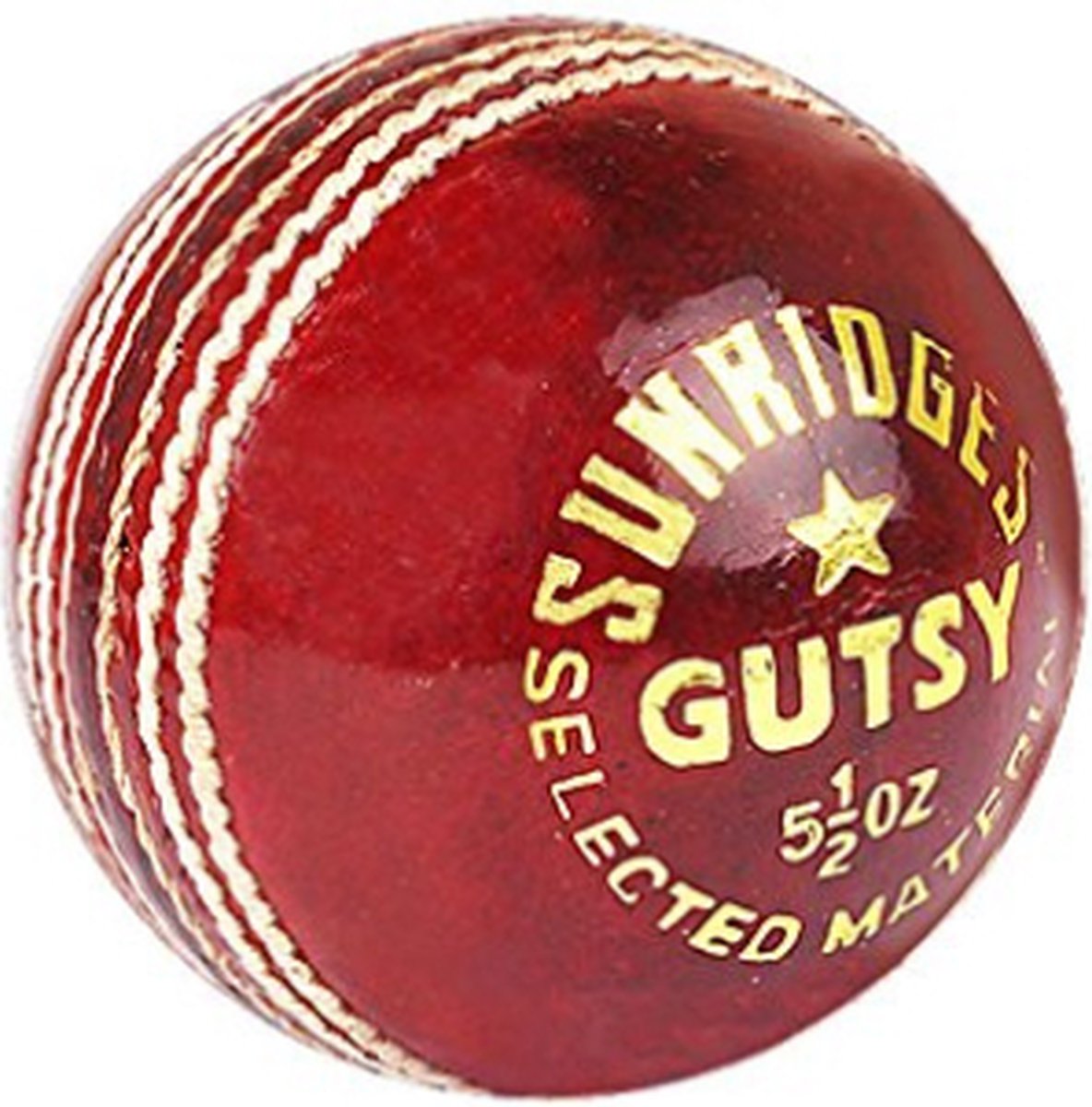 SS Gutsy Leren Cricketbal (Set van 1) | Rood | Standaardformaat | Unisex Volwassene | Ideaal voor Club en Wedstrijden | Kwalitatieve Leren Constructie