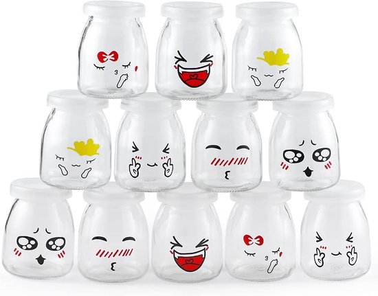 Sertay 12pcs Jar Lids 150ml, Glass Pudding Bottle Lid, Yogurt Lids, Replacement Yogurt Jars, Suitable for Storing Milk, Jam, Honey, Kefir (150ml x 12 Sertay 12pcs Jar Lids 150ml, Glass Pudding Bottle Lid, Yogurt Lids, Replacement Yogurt Jars, Suitable for Storing Milk, Jam, Honey, Kefir (150ml x 12