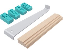 wolfcraft - Laminaat legset - Complete set leggen PVC - Trekijzer - Slaghout - Stelwiggen - 22-delig - 6931000