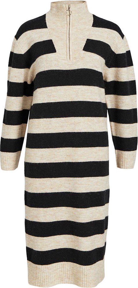 Object Minna Midi-jurk Met Lange Mouwen Beige M Vrouw