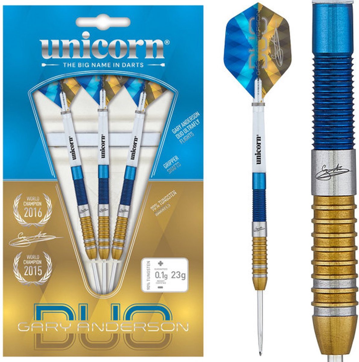 Unicorn Gary Anderson Duo 90% - Dartpijlen 23 Gram
