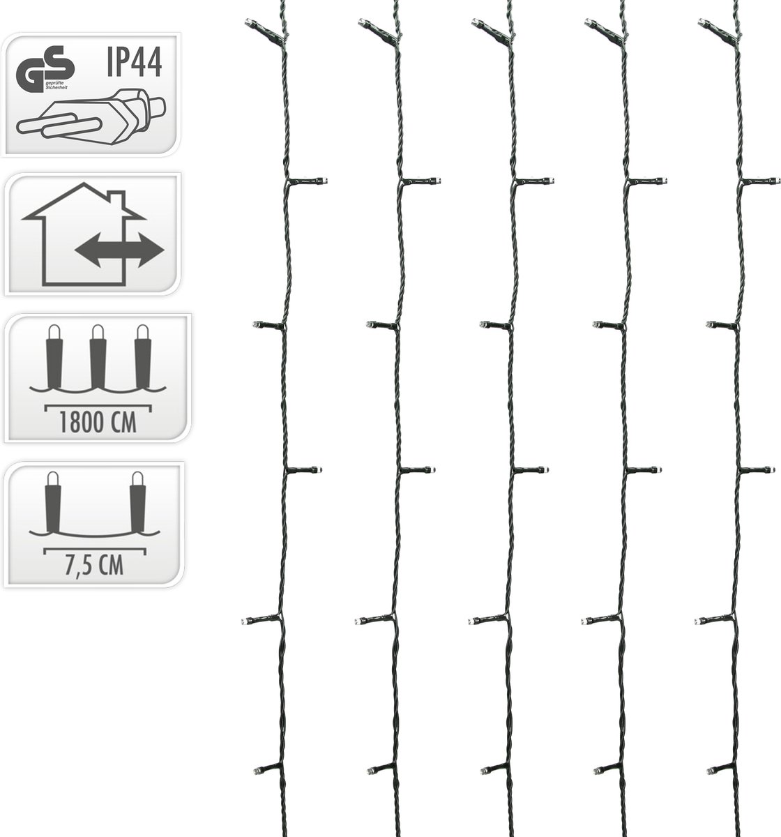Bol.com Nampook Kerstboomverlichting - 18 meter - 240 warm witte LEDs - Buiten aanbieding