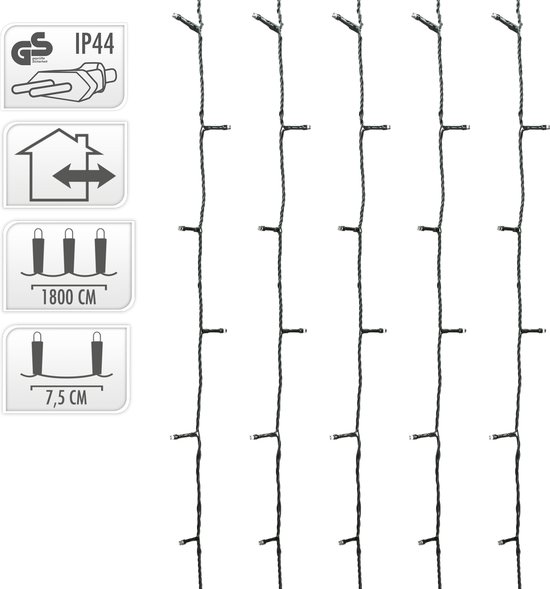 Nampook Kerstboomverlichting - 18 meter - 240 warm witte LEDs - Buiten