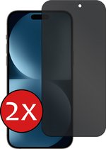 Screenprotector Geschikt voor iPhone 15 Pro Max Screenprotector Privacy Glas Gehard Full Cover - Screenprotector Geschikt voor iPhone 15 Pro Max Screenprotector Privacy Tempered Glass - 2 PACK