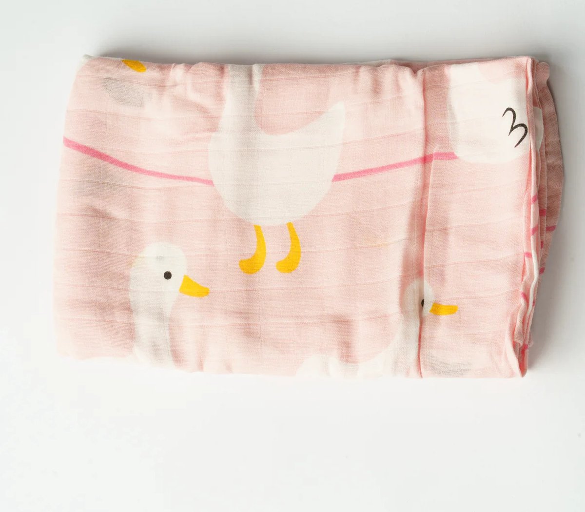 Goedkoopste Tess & Tobi | Hydrofiele doek XL | Duurzaam | 120x110 | Roze met ganzen