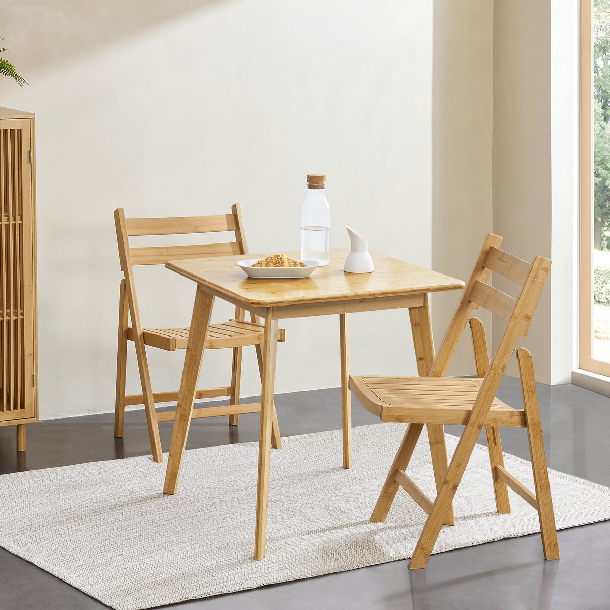 en.casa Eetkamerstoel set van 2 Gran 78x44,5x40 cm bamboe houtkleurig