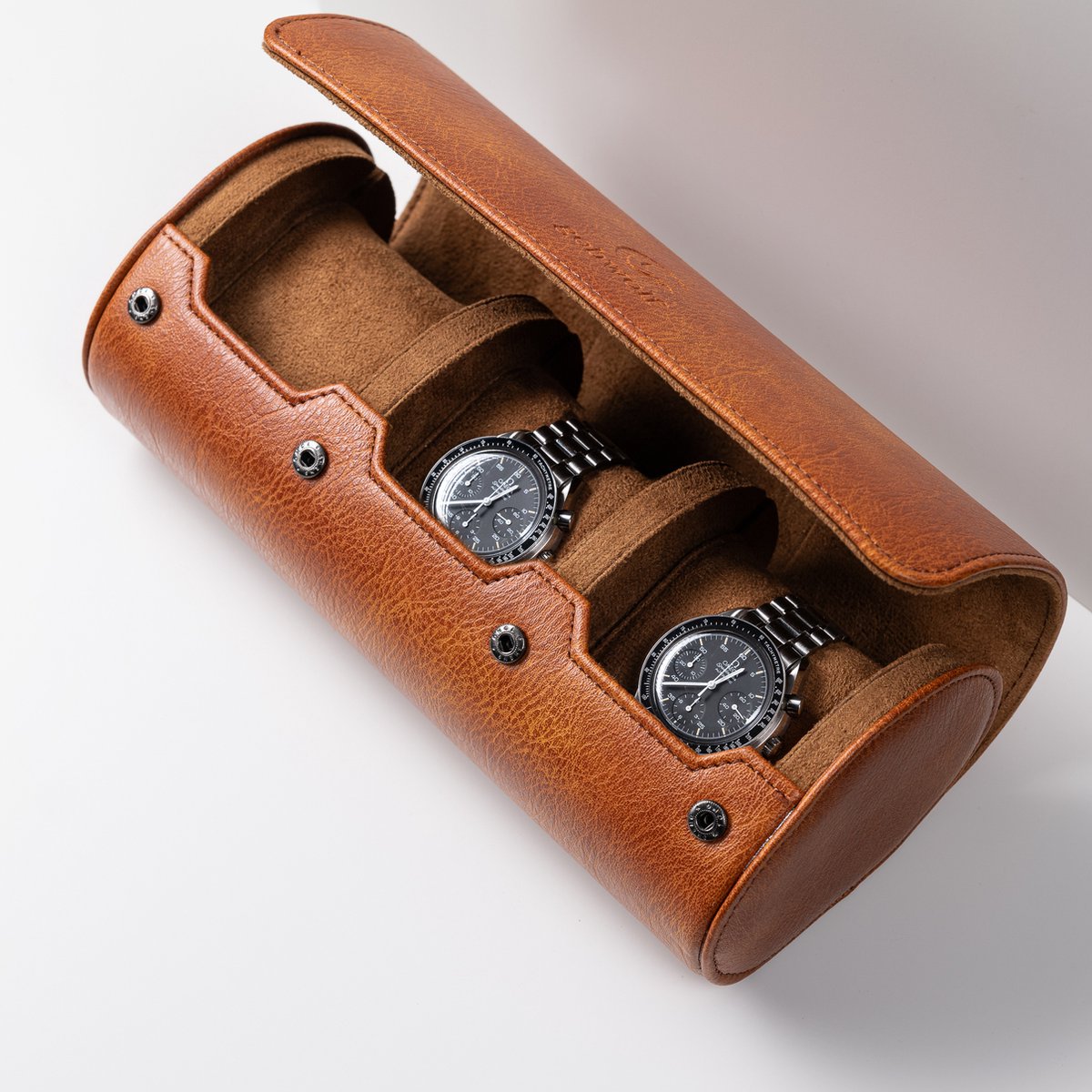 The Watch Lifestyle Store | Horloge travel case bruin 3 slots