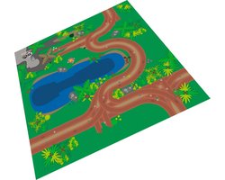 BrickDoo's BrickMaps 32333006 Jungle - Wegplaat speelmat geschikt voor LEGO City Explorer - Formaat gelijk aan 3x3 bouwplaat