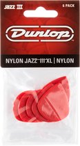 Dunlop Nylon Jazz III XL Plectrum 6-Pack rood - Plectra
