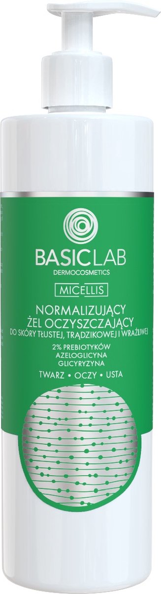Micellis normaliserende reinigingsgel voor de vette en gevoelige huid 2% Prebiotica Azeloglycine & Glycyrrhizine 300ml