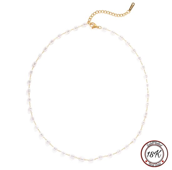 Borasi Chain Pearl Ketting | Chain Parel Ketting | 18K Goldplated | Dames Ketting | Elegante Ketting | Vrouwen Sieraden | Moederdag Cadeautje