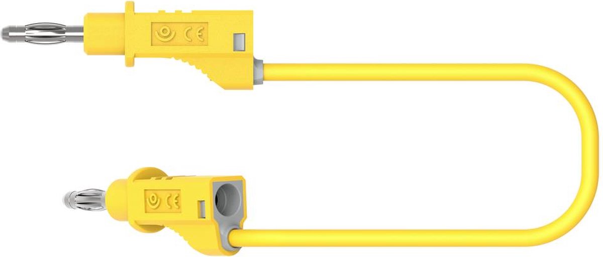 Electro PJP 2117-CD1-100J Meetsnoer Bananenstekker Bananenstekker 1.00 m Geel 1 stuk(s)