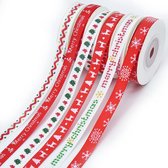 Kerst Grosgrain Linten 6 Roll 9M Kleurrijke Kerst Thema Lint Bundel Brede Stof Polyester Satijnen Lint voor Kerst Cadeaupapier, Bruiloft, Boog Maken 60yards