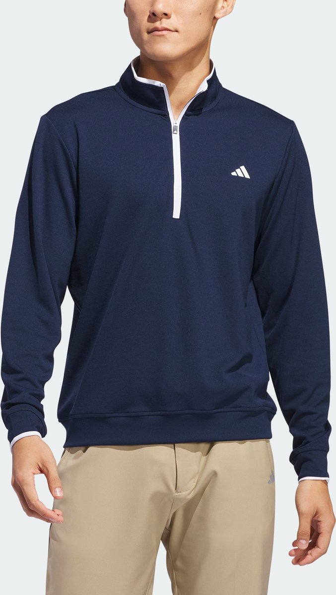 adidas Performance Lichtgewicht Top met Halflange Rits - Heren - Blauw- 2XL van adidas — afbeelding 4