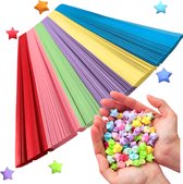 Papierstroken in 6 kleuren - 1030 stuks - 1CM x 24CM - Vlechtstroken - Origami Papier voor sterren - Lucky Stars vouwen
