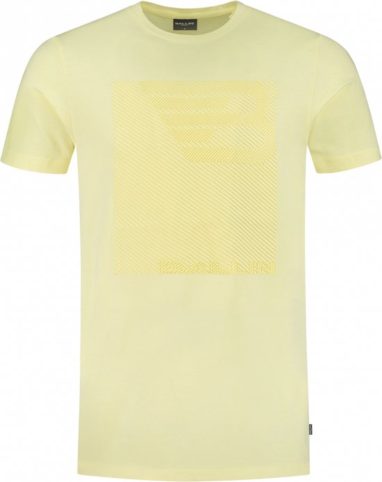 Ballin Amsterdam - Heren Slim fit T-shirts Crewneck SS - Yellow - Maat S