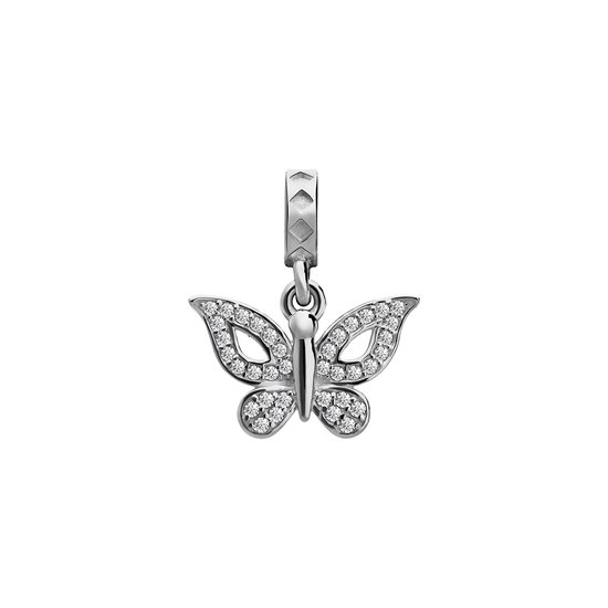 Lucardi Dames Zilveren bedel vlinder - Hanger - 925 Zilver - Zilverkleurig